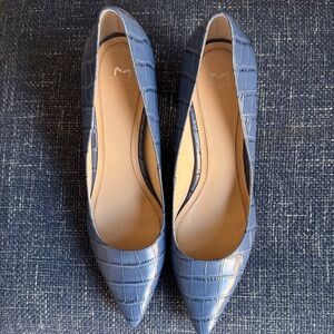 Marc Fisher Blue Croc-Embossed Women's Shoes